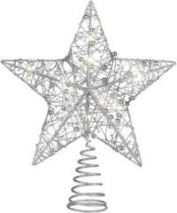 Glitter Star Tree Topper: Festive LED Christmas Decoration