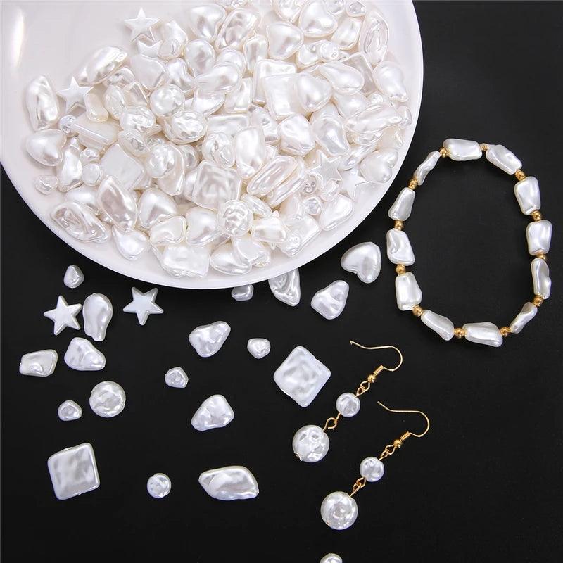 Exquisite Irregular ABS Imitation Pearl Beads Assortment for DIY Jewelry Making Kit  ourlum.com   