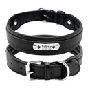 Luxury Personalized Leather Dog Collar for Medium to Large Breeds  ourlum.com black M 