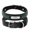 Luxury Personalized Leather Dog Collar for Medium to Large Breeds  ourlum.com 191 blue M 