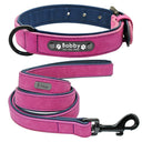 Personalized Leather Dog Collar and Leash Set for Stylish Dogs  ourlum.com Purple Set S 