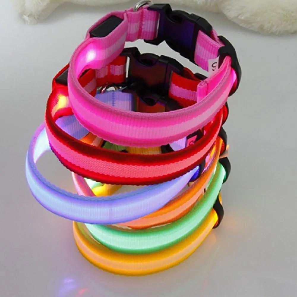 LED Light-Up Dog Safety Collar - Adjustable Glowing Pet Necklace for Small, Medium, Large Dogs  ourlum.com   