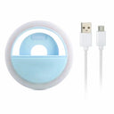 Selfie Light Ring with USB Phone Charger - Perfect Lighting Solution for iPhone Samsung Xiaomi Poco  ourlum.com Blue  