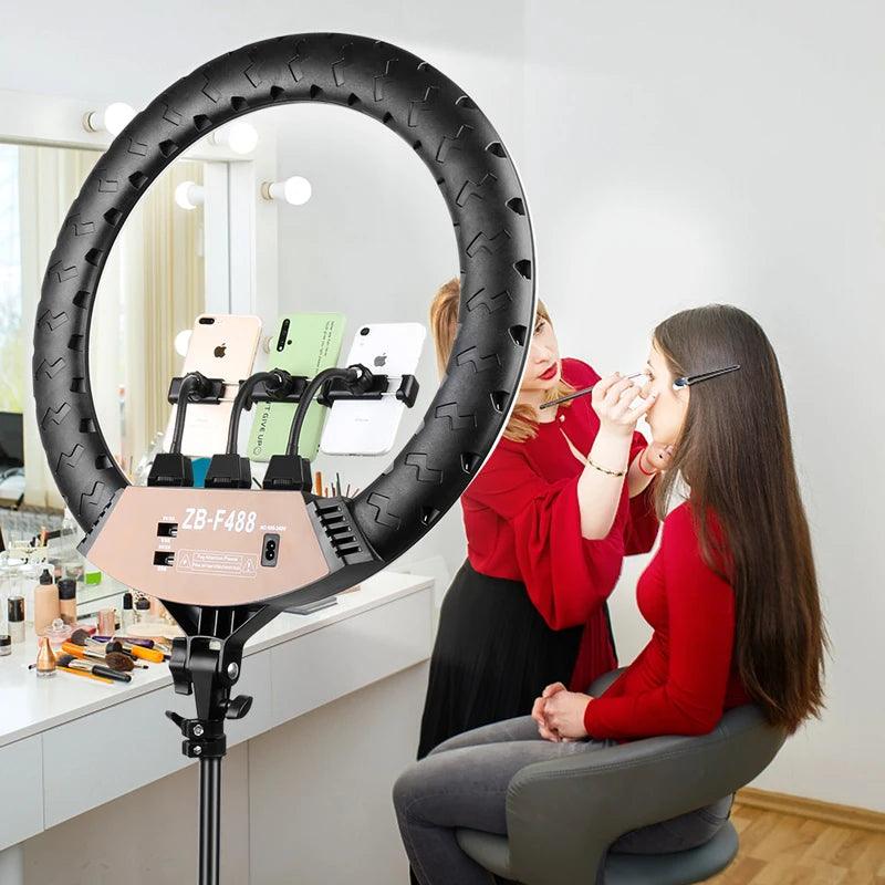 Professional LED Light Rings with Adjustable Color Temperature and Brightness Levels - Perfect for Makeup and Photo Studio Shooting  ourlum.com   