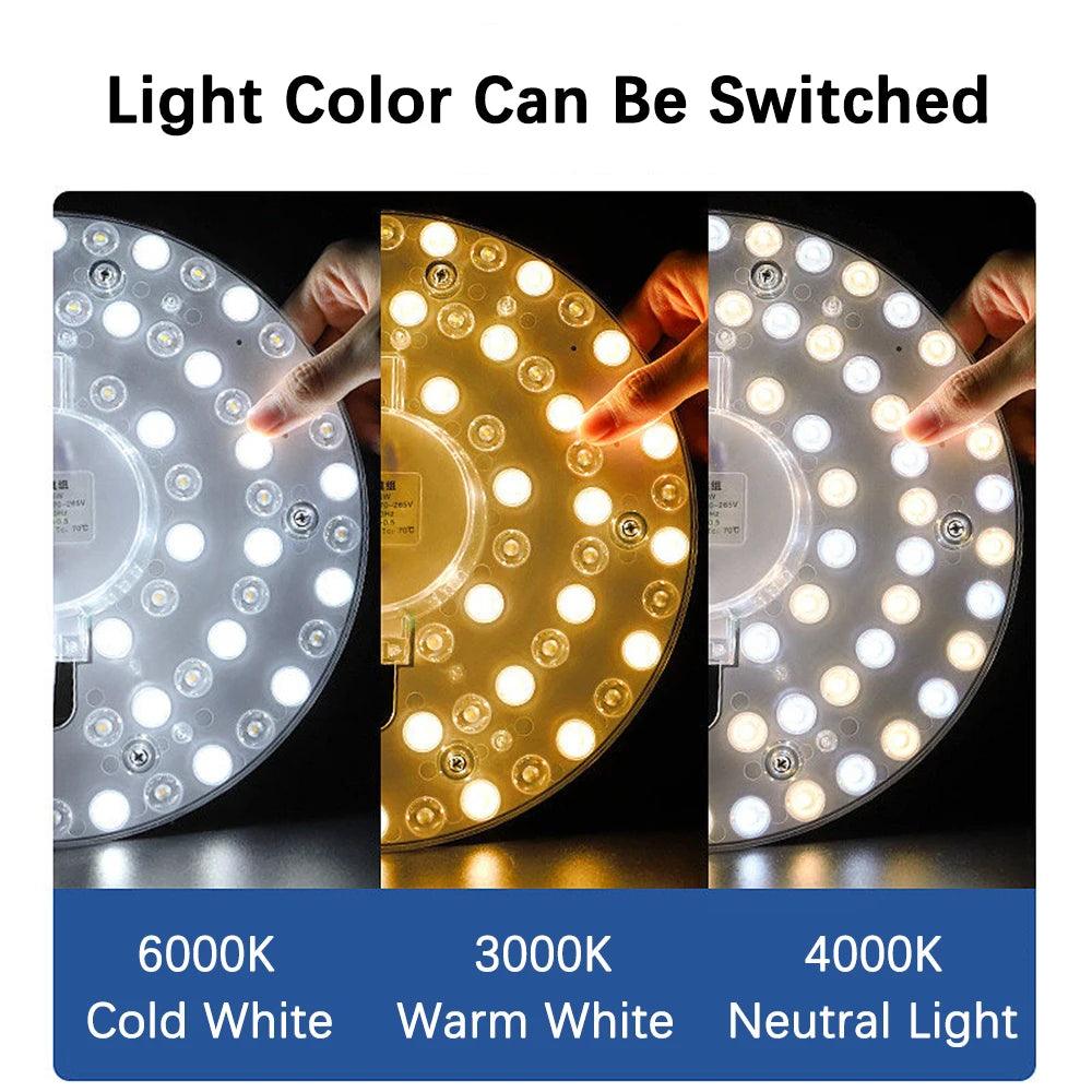 LED Ceiling Light Panel Upgrade Kit with Magnet Adsorption - High Quality Aluminum Construction - Easy Installation - Tri-Color Light Switch - Insulation Protection  ourlum.com   