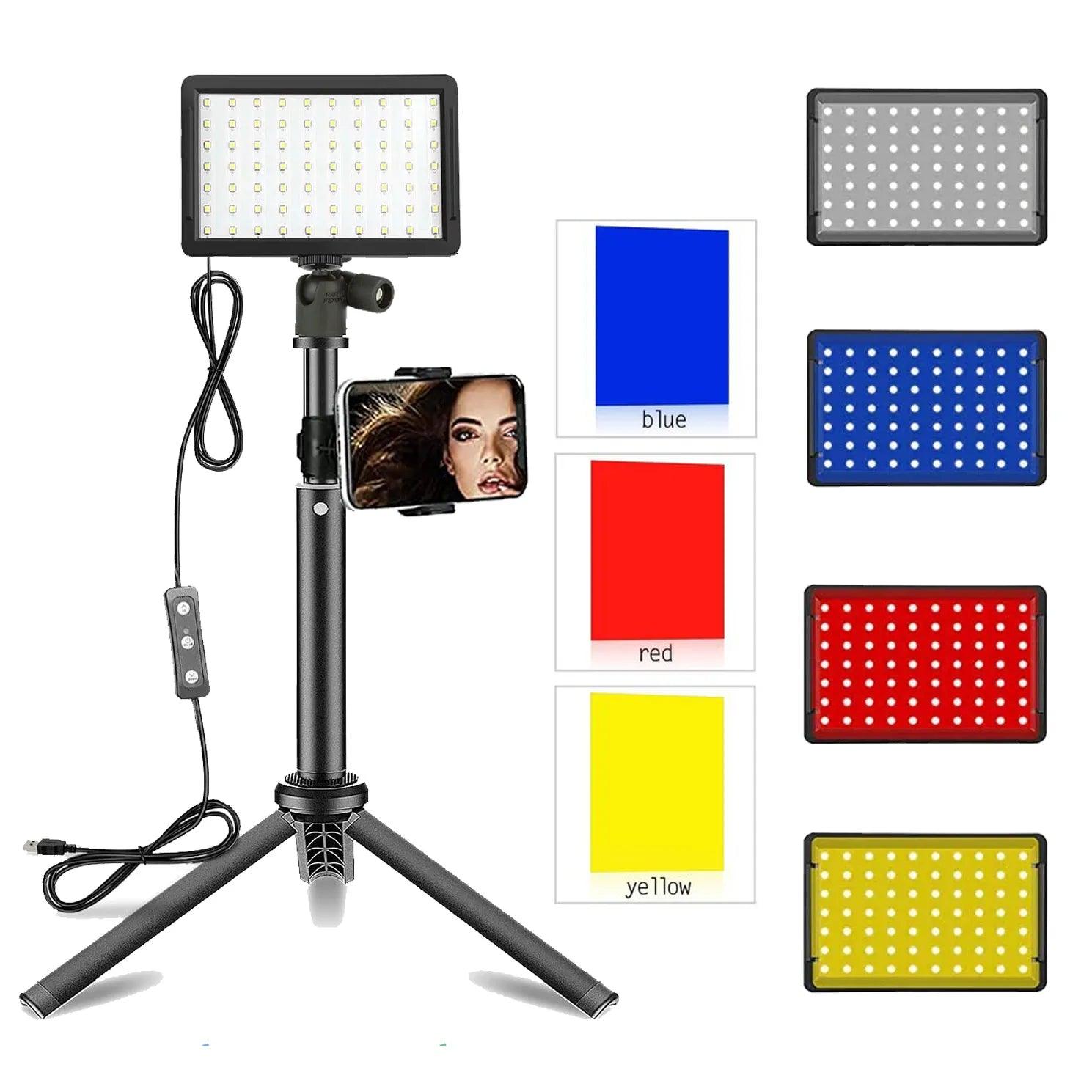 Professional LED Photography Video Light Panel Kit with RGB Filters and Tripod Stand  ourlum.com   