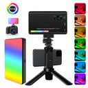 RGB LED Camera Light Panel with Adjustable Color Temperature and Phone Holder for Vlogging and Live Streaming  ourlum.com   