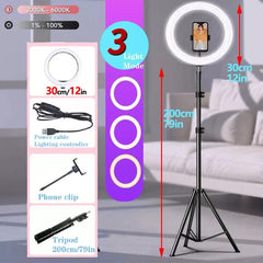 Enhanced Brightness LED Ring Light Kit: Ultimate Flexibility & Bluetooth Remote