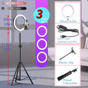 Professional LED Ring Light Kit with Bluetooth Remote