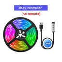 RGB 5050 LED Strip Lights with WIFI Bluetooth Control - Flexible Room Decor Lighting Solution  ourlum.com 3Key controller 1M 