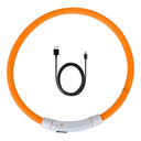 Glowing LED Dog Collar with USB Recharge - Night Safety Flash & Visibility  ourlum.com Orange United State 