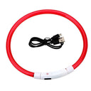 Glowing USB Rechargeable LED Dog Collar for Pet Safety  ourlum.com Red  