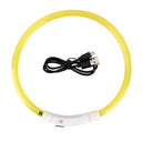 Glowing USB Rechargeable LED Dog Collar for Pet Safety  ourlum.com Yellow  