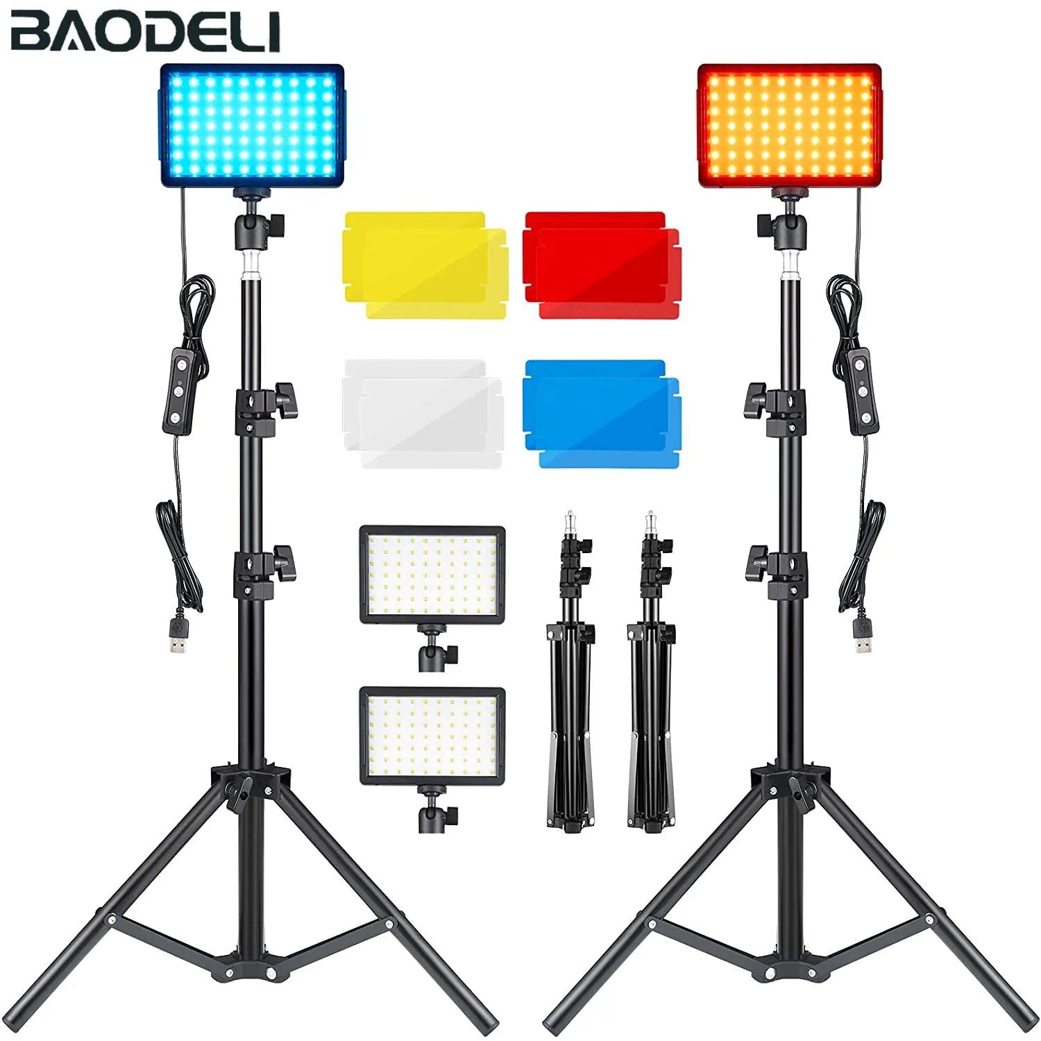 RGB LED Video Light Panel Kit with Stand for Photography and Live Streaming, Includes Filters  ourlum.com   