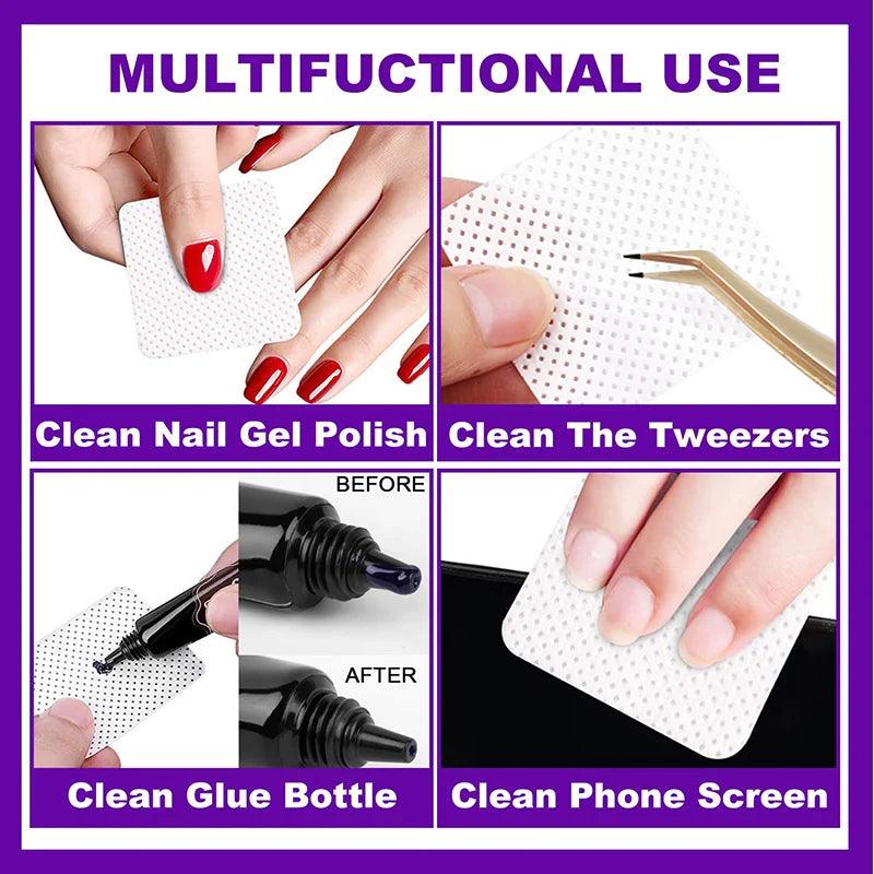 Lint-Free Nail and Eyelash Extension Cleaning Wipes - Professional Grade  ourlum.com   