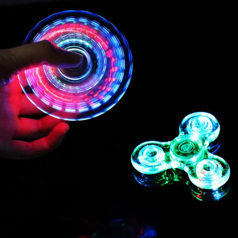 Glowing LED Fidget Spinner - Illuminated Hand Spinner for Stress Relief and Fun  ourlum.com   