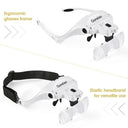 LED Illuminated Magnifier Glasses Set with 5 Interchangeable Lenses - Perfect for Reading, Repair, and Crafts  ourlum.com   