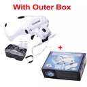 LED Illuminated Magnifier Glasses Set with 5 Interchangeable Lenses - Perfect for Reading, Repair, and Crafts  ourlum.com With Outer Box  