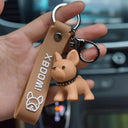 French Bulldog Leather Keychain Stylish Accessory for Men