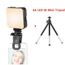 Portable Clip-on LED Fill Light for Mobile Phones with Adjustable Temperature and Soft Lighting  ourlum.com 64 LED w tripod United State 