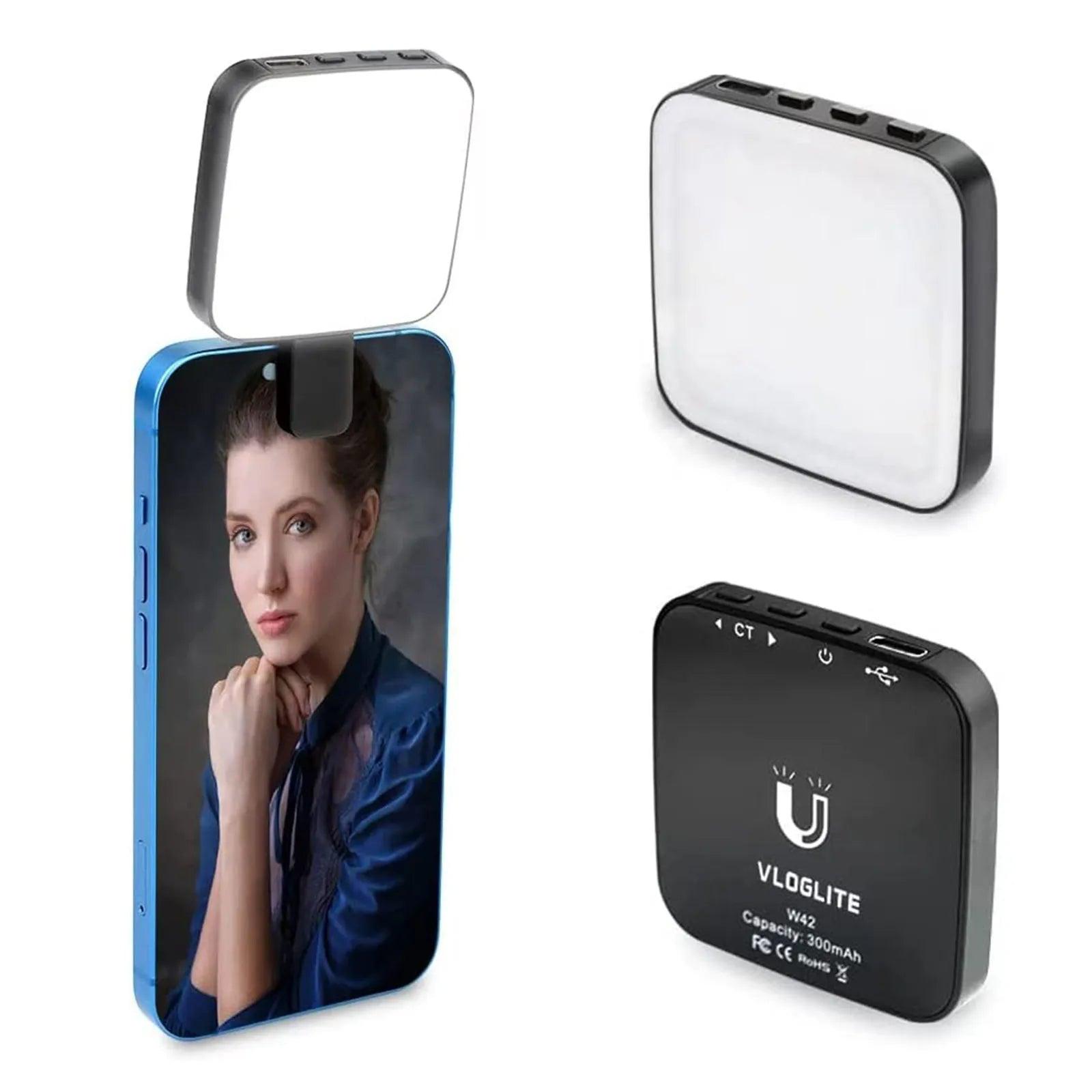 Portable Magnetic LED Cube Fill Light for MagSafe iPhones 12-14 with Clip - Ideal for Makeup Vlogs  ourlum.com   