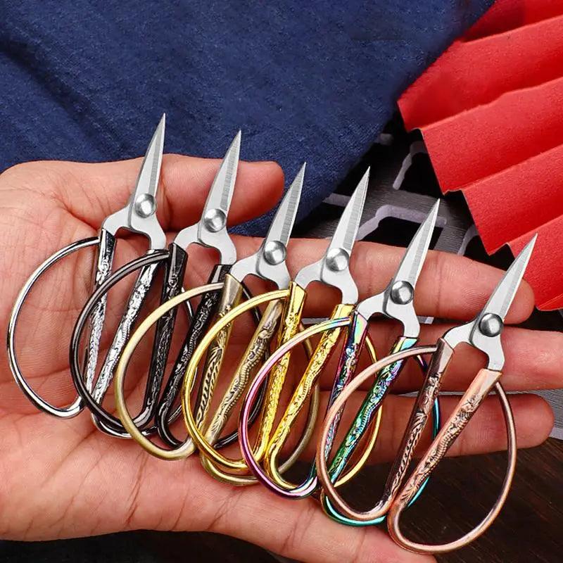 Retro Mini Stainless Steel Sewing Scissors for Needlework and Fabric Crafting  ourlum.com   