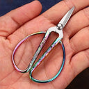 Retro Mini Stainless Steel Sewing Scissors for Needlework and Fabric Crafting  ourlum.com E-1Pcs  