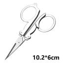 Retro Mini Stainless Steel Sewing Scissors for Needlework and Fabric Crafting  ourlum.com Folding Scissors-M  