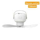 Portable Mini USB Camping Fan with Remote Control and LED Light - 4 Speeds, Battery Operated  ourlum.com White 7200mAh  