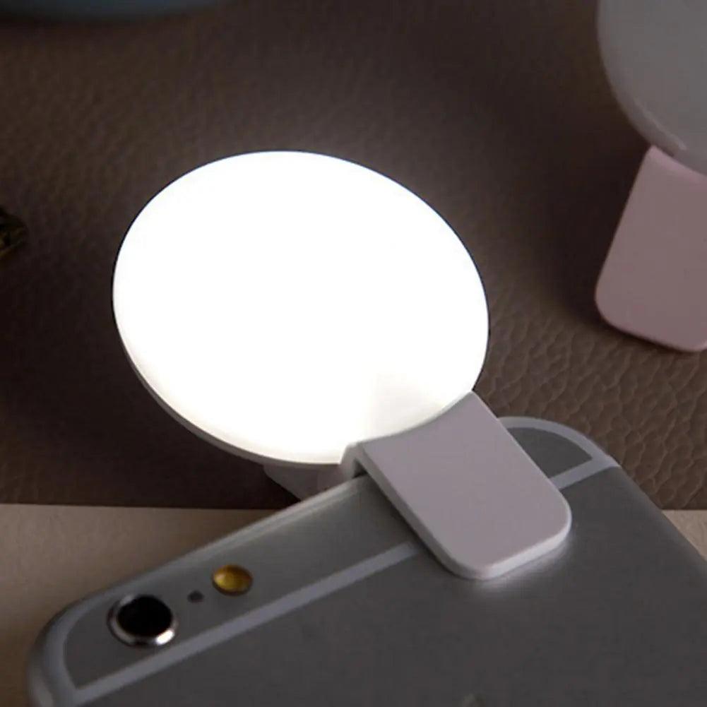 Portable LED Selfie Ring Light for Mobile Phones - Compact Design, Three Dimming Modes, Easy Clip-On, USB Rechargeable, Wide Compatibility, Beauty Enhancement - Multiple Colors Available  ourlum.com