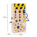 Montessori Interactive LED Light Busy Board for Toddlers - Educational Wooden Sensory Toy for Logical Thinking and Cognitive Development  ourlum.com B  