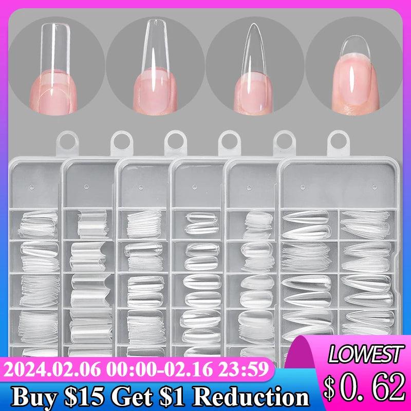 Press-On False Nails Coffin Gel Extension Kit - Nail Art Tool for DIY Manicures  ourlum.com   
