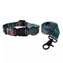 National Style Nylon Printed Dog Collar Leash Set with Free Engraving  ourlum.com collar and leash set 2 S 