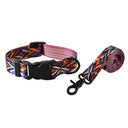 National Style Nylon Printed Dog Collar Leash Set with Free Engraving  ourlum.com collar and leash set 3 S 