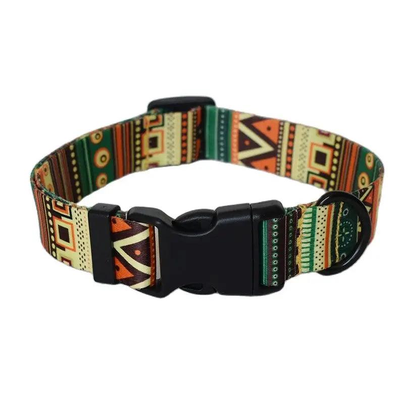 National Style Nylon Printed Dog Collar Leash Set with Free Engraving  ourlum.com   