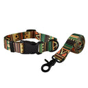 National Style Nylon Printed Dog Collar Leash Set with Free Engraving  ourlum.com collar and leash set S 