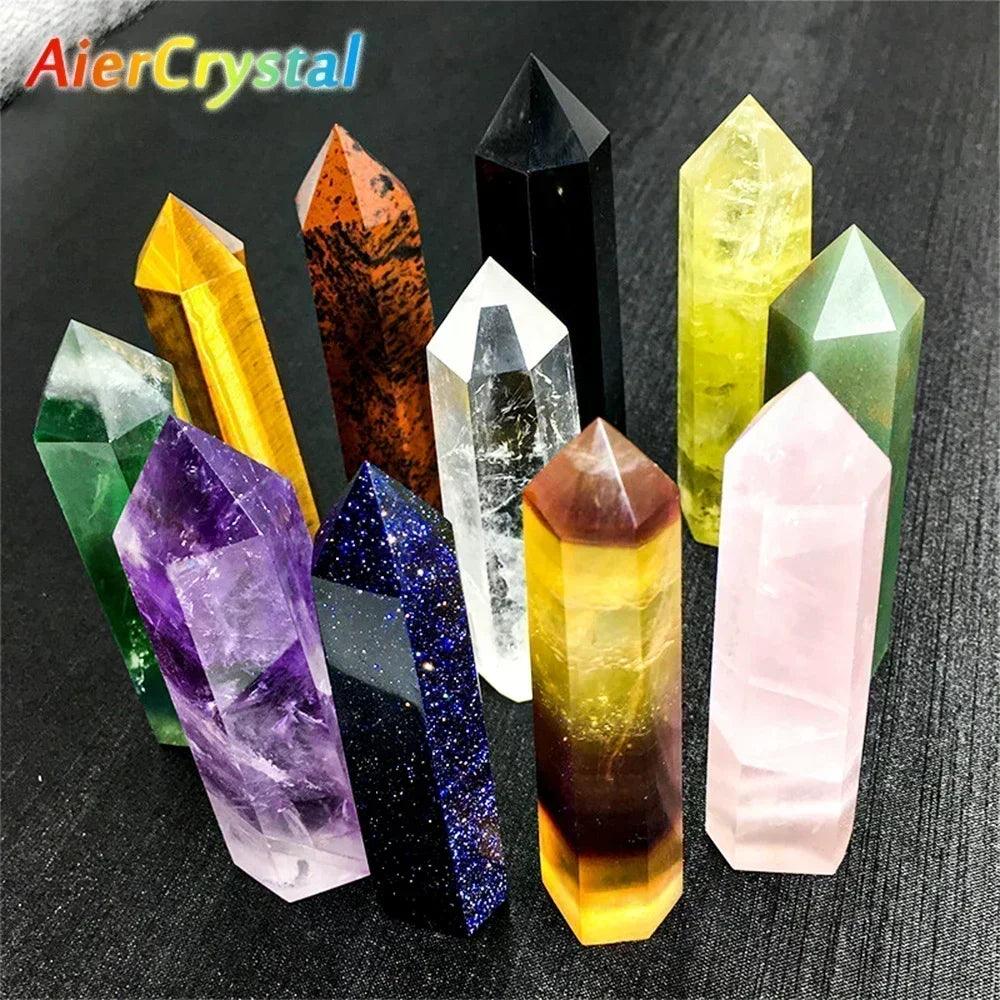 Crystal Power Obelisk Set - Natural Stone and Crystals Variety Pack for Home Decor, Meditation, and Healing  ourlum.com   