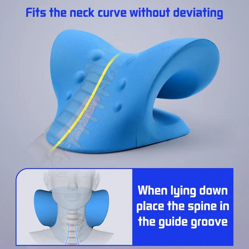 Cervical Neck Stretcher and Relaxation Pillow - Adjustable Traction Device for Pain Relief and Spinal Alignment  ourlum.com   