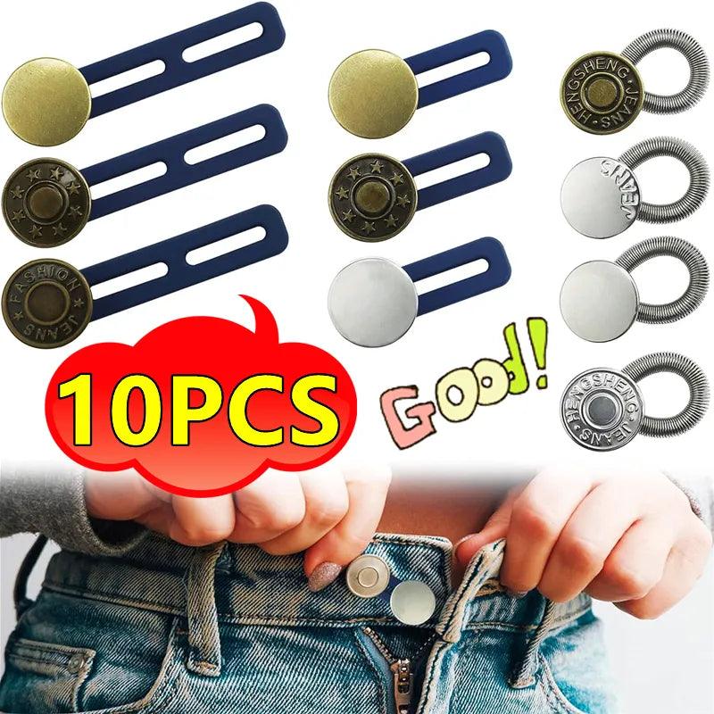 Metal Button Extender Set for Pants and Jeans - Adjustable Waistband Expansion Kit  ourlum.com   