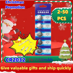 CR2032 Lithium Button Batteries: Long-Lasting Power for Devices - 5-Pack