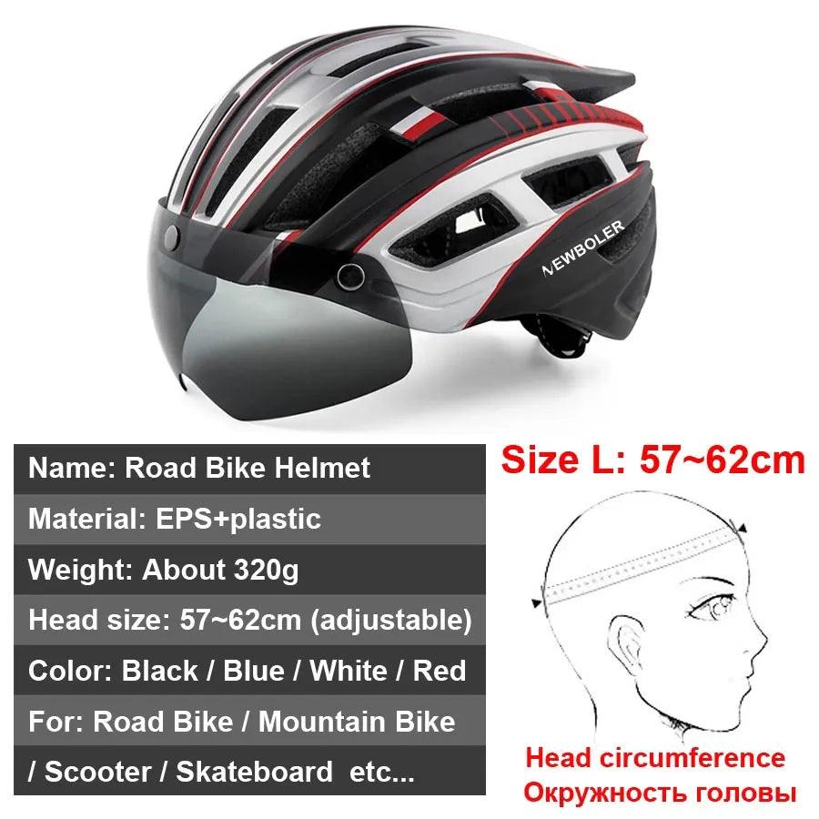 NEWBOLER LED Cycling Helmet with Adjustable Fit and Superior Protection  ourlum.com   