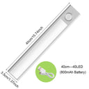 Motion Sensor LED Under Cabinet Light with USB Recharge - Modern Kitchen Closet Lamp  ourlum.com Warm White 3000K Silver 40cm 