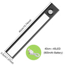 Motion Sensor LED Under Cabinet Light with USB Recharge - Modern Kitchen Closet Lamp  ourlum.com Warm White 3000K Black 40cm 