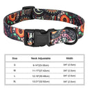 Nylon Floral Print Pet Collar with Adjustable Fit for Dogs and Cats  ourlum.com 201 black XS 