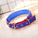 Adjustable Foam Padded Nylon Pet Collar for Dogs and Cats - Comfortable Neckband for Small to Large Pets  ourlum.com Blue Red Edge S 1.5x40CM 