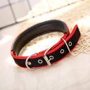 Adjustable Foam Padded Nylon Pet Collar for Dogs and Cats - Comfortable Neckband for Small to Large Pets  ourlum.com Black Red Edge S 1.5x40CM 