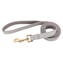 Customizable PU Leather Dog Collar and Leash Set with ID Name Engraving for Small, Medium, Large Dogs  ourlum.com gray leash S 