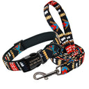 Colorful Personalized Nylon Dog Collar and Leash Set with Custom ID - Ideal for Small, Medium, Large Dogs  ourlum.com Set Red S 