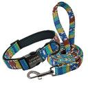 Colorful Personalized Nylon Dog Collar and Leash Set with Custom ID - Ideal for Small, Medium, Large Dogs  ourlum.com Set Coffee S 