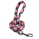 Colorful Personalized Nylon Dog Collar and Leash Set with Custom ID - Ideal for Small, Medium, Large Dogs  ourlum.com Pink Leash S 